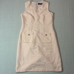 Karl Lagerfeld Paris Womens Dress Pink Fringed Pockets Sleeveless Back Zip Sz 8